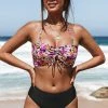 Hot Sale 🧨 Cupshe Caitlynn Floral Halter Drawstring 👙 Bikini 🔔