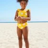 New 🔥 Cupshe Mya Tropical Leafy Ruffle 👙 Bikini For Toddler Girls And Girls 🎉
