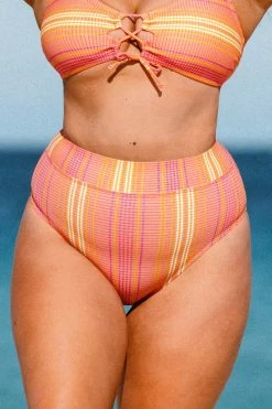 Buy ✔️ Cupshe Mercury Stripe Banded High Waist Plus Size 👙 Bikini Bottom 🛒