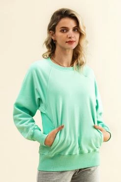 Outlet 🌟 Cupshe High Dive Green Oversized Sweatshirt 🔥