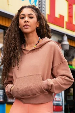 Cheap 🌟 Cupshe Barbados Drop Shoulder Crop Long Sleeve Hoodie ⭐