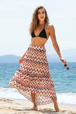 Cheap 🎁 Cupshe Judith Chevron Print Cover Up Skirt 🧨