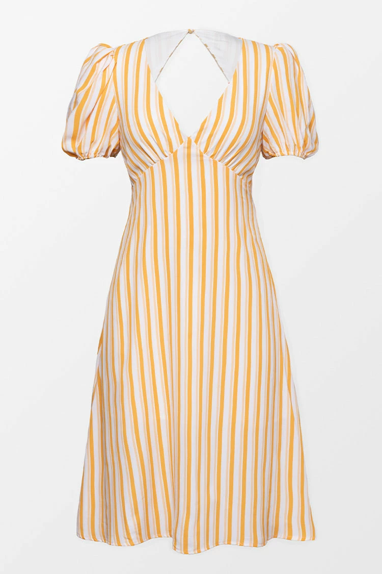 Deals ✔️ Cupshe Aubrielle Yellow Striped Tie Back 👗 Dress ✨ 4 Deals ✔️ Cupshe Aubrielle Yellow Striped Tie Back 👗 Dress ✨ - Image 4