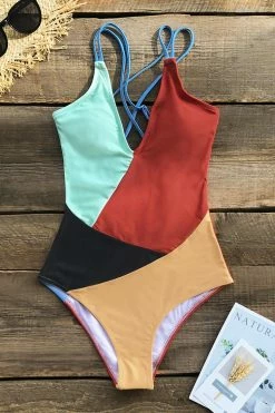 Buy 🌟 Cupshe Colorblocked V-Neck One Piece 🩱 Swimsuit ✨ -Cupshe Online Shop 1 11f818f5 9539 49cd bfcb 865d01f0f80a