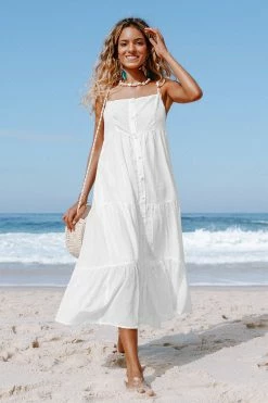 Best deal 🎁 Cupshe Nia White Ruching Backless Slip 👗 Dress 🔥