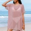Wholesale 🤩 Cupshe Tinsley Pink V-neck Tassel Split Cover Up 👏
