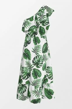 Cheap 🌟 Cupshe Violet Tropical One Shoulder Ruffle 👗 Dress 😀