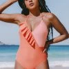 Deals 🧨 Cupshe Jaylah Ruffle Halter One Piece 🩱 Swimsuit ✨
