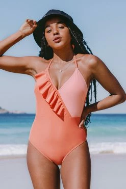 Deals 🧨 Cupshe Jaylah Ruffle Halter One Piece 🩱 Swimsuit ✨