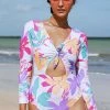 Hot Sale ✔️ Cupshe Multi Spring Bunny Tie Cutout Long Sleeve One Piece 🩱 Swimsuit 👍