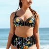 Best deal 😀 Cupshe Catherine Floral Underwire Plus Size 👙 Bikini Top ⌛