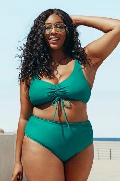 Outlet ⌛ Cupshe Teal Plus Size 👙 Bikini ❤️
