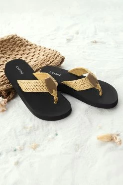 Hot Sale 🧨 Cupshe Sandy Beach Yellow Woven Thong Sandals 😍