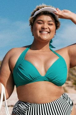 Best deal 🔔 Cupshe Chaya Halter Back Tie Plus Size 👙 Bikini Top 🛒