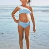 Flash Sale 👏 Cupshe Sarai Blue One Shoulder Ruffled 👙 Bikini For Toddler Girls And Girls 😍