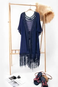Outlet 🤩 Cupshe Flamenco Navy Front Open Tassel Crochet Kimono 👏 -Cupshe Online Shop 1 2 13b99c45 559b 433f 9ca8 facb207de28d