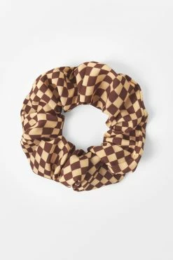 Cheap 🤩 Cupshe Papaya Brown Gingham Ruching Hair Tie 😍