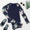 Buy 🔥 Cupshe Milan Floral High Neck Long Sleeve Tankini 🧨