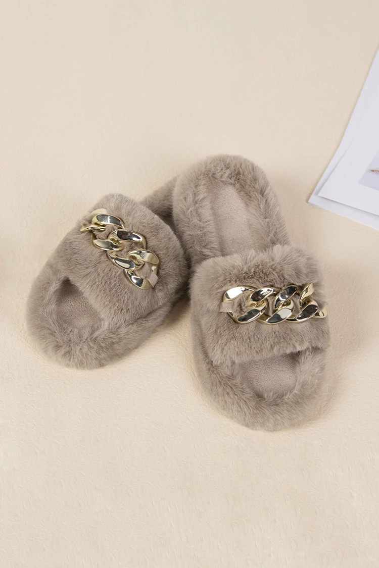 Best Pirce π Cupshe Brownstone Khaki Fluffy Chain Decor Slippers βοΈ 1 Best Pirce π Cupshe Brownstone Khaki Fluffy Chain Decor Slippers βοΈ
