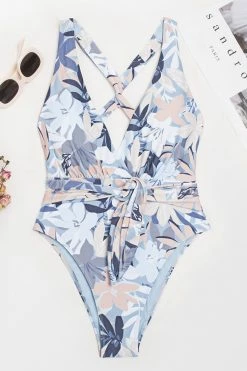 Cheapest 🛒 Cupshe Kirstin Tropical Plunging Tie Front One Piece 🩱 Swimsuit 🔔 -Cupshe Online Shop 1 2fbb9d69 d380 4f73 a91d 55f554dda989