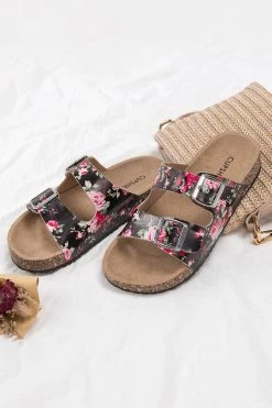 Buy π Cupshe Laurel Floral Buckle Strap Slide Sandals π§¨