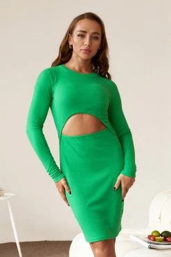 Best deal 👏 Cupshe Luisa Green Cut Out Long Sleeve 👗 Dress 💯