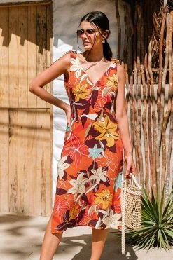 Best Pirce 🔔 Cupshe Misty Floral Tie Shoulder 👗 Dress ⌛