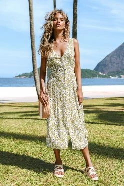 Hot Sale 🤩 Cupshe Green House Ditsy Button Front 👗 Dress 😍