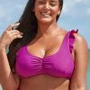 Best Sale 😍 Cupshe Amira Fuchsia Ruffle Back Hook Plus Size 👙 Bikini Top 🌟