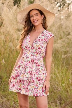 Deals 💯 Cupshe Cierra Sleeveless Floral Short 👗 Dress 🔥
