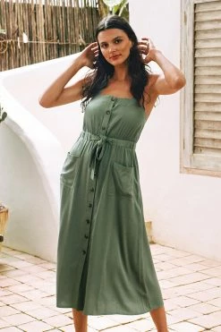 Hot Sale 🔥 Cupshe Jillian Button Front Wide Strap 👗 Dress 🎁