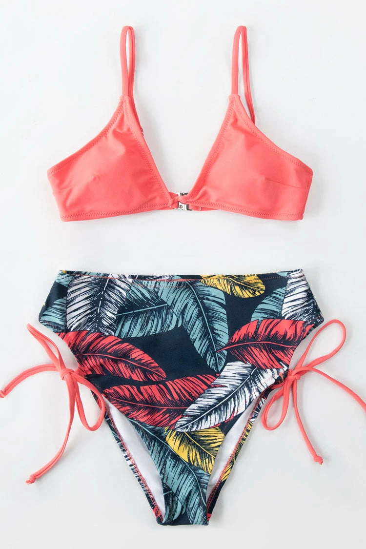 Outlet β Cupshe Pink And Leafy Triangle High Waisted π Bikini π 3 Outlet β Cupshe Pink And Leafy Triangle High Waisted π Bikini π - Image 3
