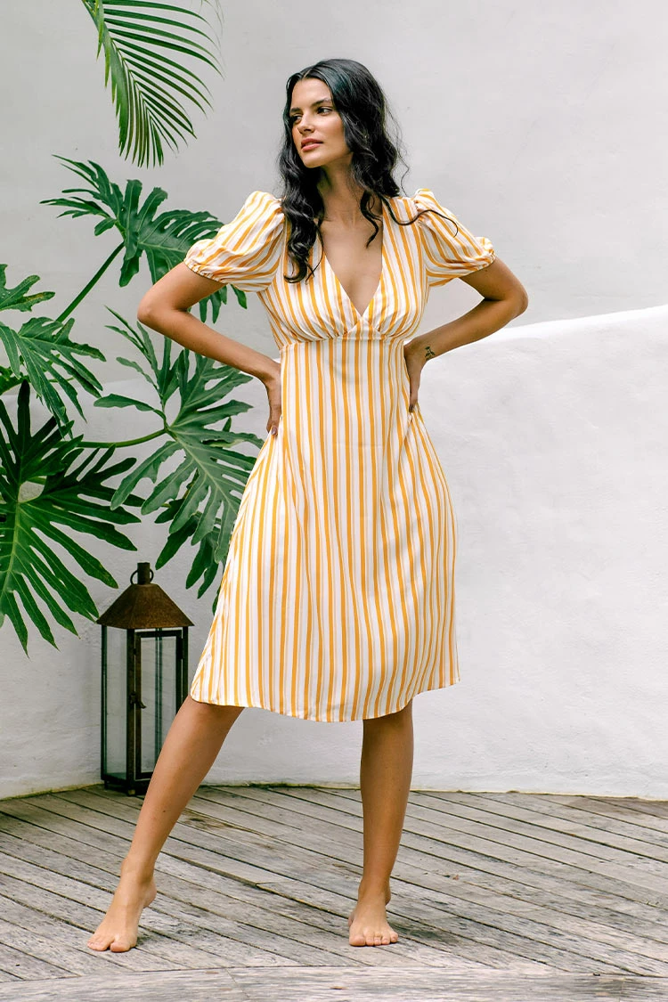 Deals ✔️ Cupshe Aubrielle Yellow Striped Tie Back 👗 Dress ✨ 1 Deals ✔️ Cupshe Aubrielle Yellow Striped Tie Back 👗 Dress ✨