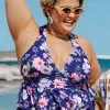 Promo 🤩 Cupshe Lainey Floral Halter Plus Size Tankini Top 🎉