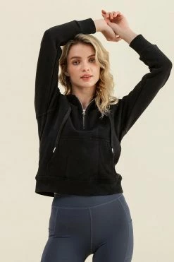 Coupon π Cupshe Snow Kiss Black Half Zip Hoodie β¨