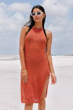 Top 10 👍 Cupshe Morro Bay Halter Crochet Backless Cover-up 👗 Dress ✔️