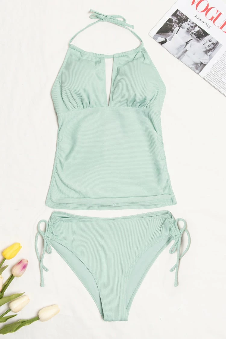 Top 10 π CUPSHE Anahi Rib Drawstring Side Halter Tankini π― 3 Top 10 π CUPSHE Anahi Rib Drawstring Side Halter Tankini π― - Image 3