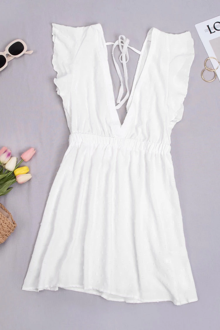 Brand new 🧨 Cupshe Aniyah White Plunge Ruffle Cover Up 👏 3 Brand new 🧨 Cupshe Aniyah White Plunge Ruffle Cover Up 👏 - Image 3