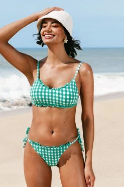Buy β Cupshe Lucille Gingham Tie Side π Bikini β