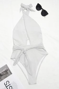 Flash Sale ⌛ Cupshe Georgia Cross Halter Tie Waist One Piece 🩱 Swimsuit 🛒 -Cupshe Online Shop 1 50a334d9 d192 41f7 877a b861d1e8cfde