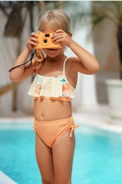 Best deal ⭐ Cupshe Girls' Relaxing Flowers Ruffled Bandeau Top and Hipster Set ✔️