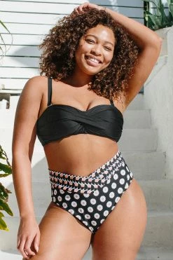 Brand new ⭐ Cupshe Soleil Geo Twist Front Bandeau And High Waist Plus Size Set 👍