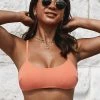 Promo 🎁 Cupshe Ribbed Sunburst Rib Crossback Bralette 👙 Bikini Top 🔔