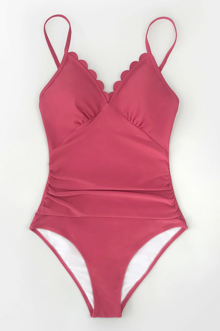 Hot Sale 🛒 Cupshe Dark Coral Scallop Trimmed One Piece 🩱 Swimsuit 🎉 6 Hot Sale 🛒 Cupshe Dark Coral Scallop Trimmed One Piece 🩱 Swimsuit 🎉 - Image 6