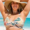 Cheap 🔔 Cupshe Myah Tropical Wrap Back Tie Plus Size 👙 Bikini Top ✔️