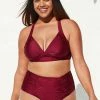 Discount 🧨 Cupshe Saige Ruched High Waisted Plus Size 👙 Bikini Bottom 😍