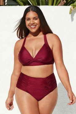 Discount 🧨 Cupshe Saige Ruched High Waisted Plus Size 👙 Bikini Bottom 😍
