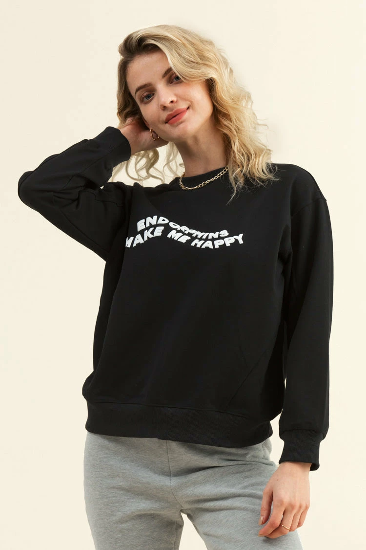 Best deal βοΈ Cupshe Hibernate Black Crewneck Sweatshirt π 1 Best deal βοΈ Cupshe Hibernate Black Crewneck Sweatshirt π