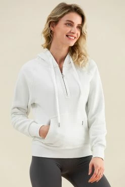 Hot Sale π Cupshe Snow Kiss White Half Zip Hoodie π