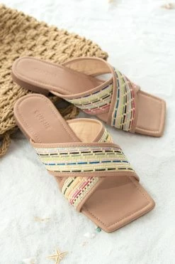 New 🔥 Cupshe Hidden Gem Woven Strap Slide Sandals 🤩